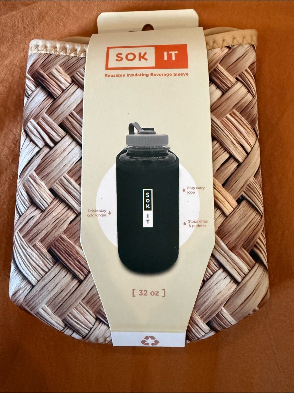 Reusable Insulating Beverage Sleeve by SOK-It. 32oz. Summer in Saint-Tropez. NEW